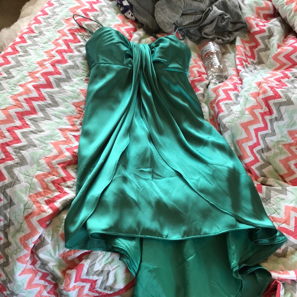 Emerald high low dress